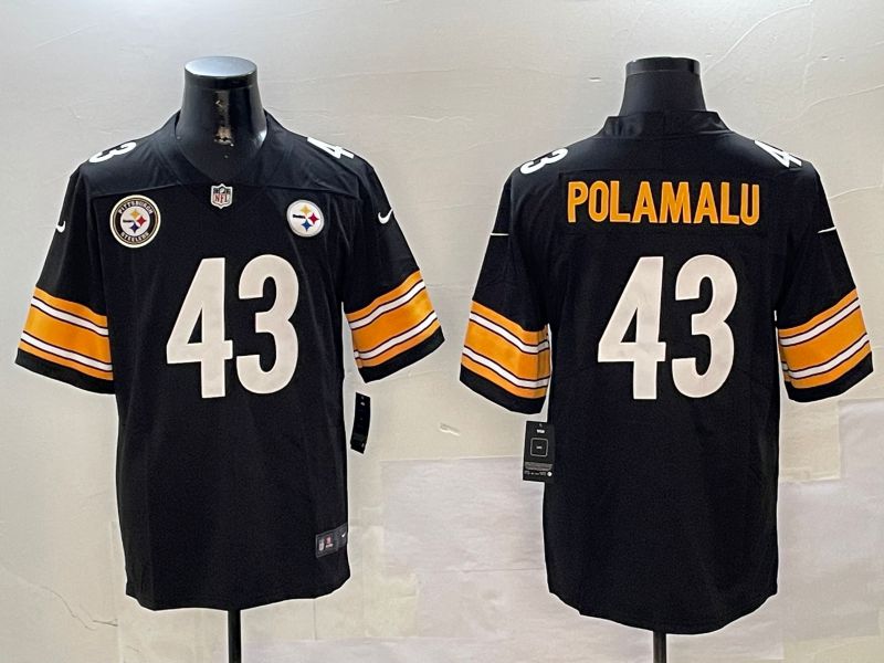 Men Pittsburgh Steelers #43 Polamalu Black Second generation 2024 Nike Limited NFL Jersey style 01041